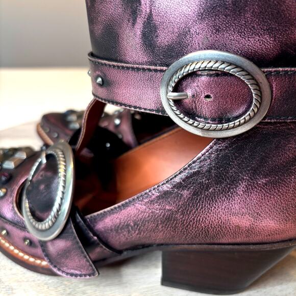 Coach Women's Cut Out Western Creeper Booties Boots Metallic Purple US Sz 7.5 B - Picture 10 of 15